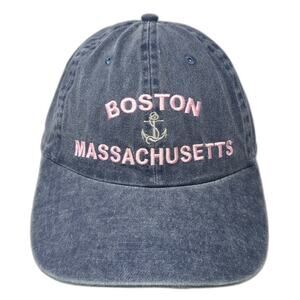 Boston Massachusetts 1630 Slideback Baseball Cap Blue One Size Bay State Apparel
